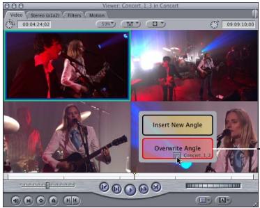 APPLE FINAL CUT PRO 5 - To insert a new angle into a multiclip: - 2