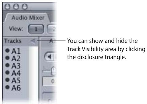 APPLE FINAL CUT PRO 5 - To show the Track Visibility area: - 1