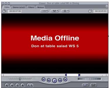 APPLE FINAL CUT PRO 5 - How the Connection Between Clips and Media Files Can Be Broken - 1
