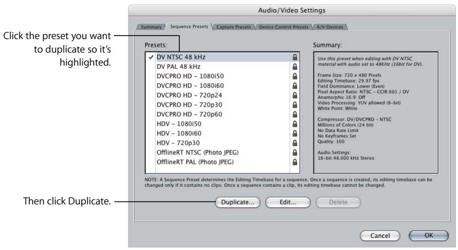 APPLE FINAL CUT PRO 5 - To create a new preset: - 1