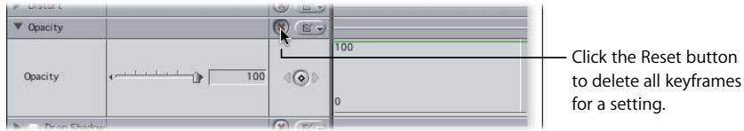 APPLE FINAL CUT PRO 5 - To delete all of a setting's keyframes: - 1