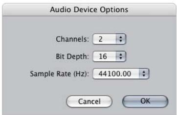APPLE FINAL CUT PRO 5 - QuickTime Audio Settings for Sequences - 1