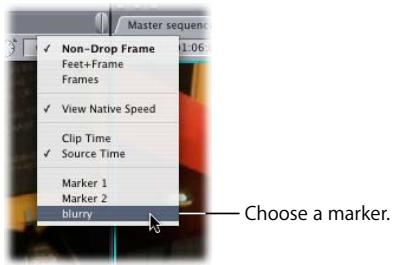 APPLE FINAL CUT PRO 5 - To move the playhead to a marker in the Viewer or Canvas, do one of the following: - 1