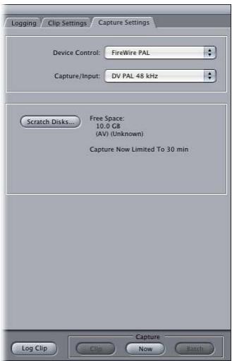 APPLE FINAL CUT PRO 5 - Tabs in the Log and Capture Window - 3