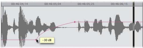 APPLE FINAL CUT PRO 5 - Example: Using Keyframes to Adjust Audio Levels - 1