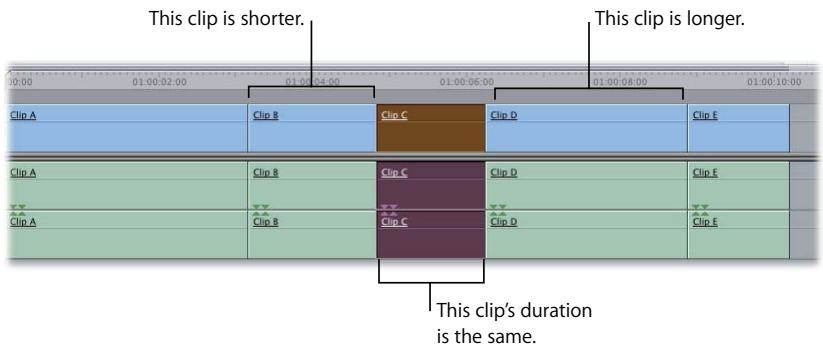 APPLE FINAL CUT PRO 5 - To slide a clip in the Timeline by dragging: - 3