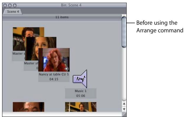 APPLE FINAL CUT PRO 5 - Automatically Arranging Clips in Icon View - 1
