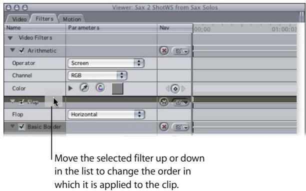 APPLE FINAL CUT PRO 5 - Enabling and Rearranging Filters - 1