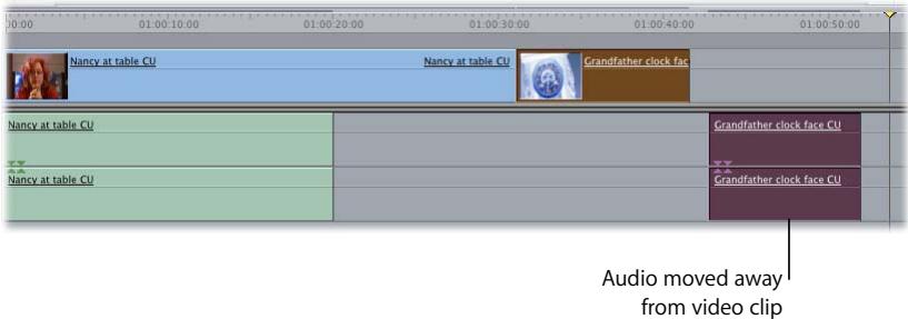 APPLE FINAL CUT PRO 5 - When Linked Clips Are Moved Out of Sync - 2