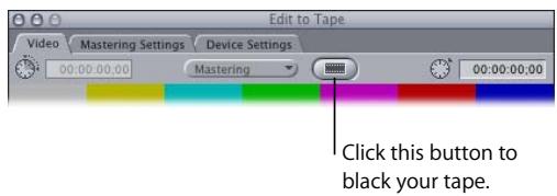 APPLE FINAL CUT PRO 5 - To prepare a tape with black and timecode: - 1