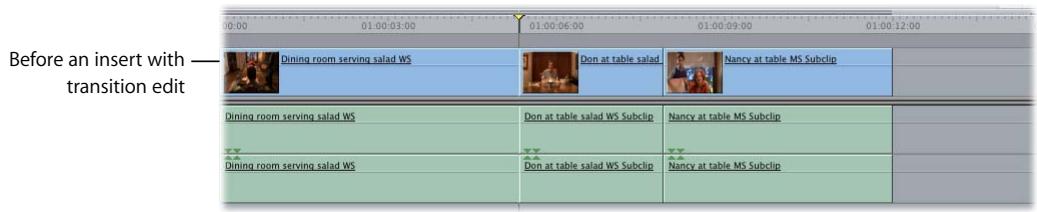 APPLE FINAL CUT PRO 5 - To perform an insert with transition edit: - 2