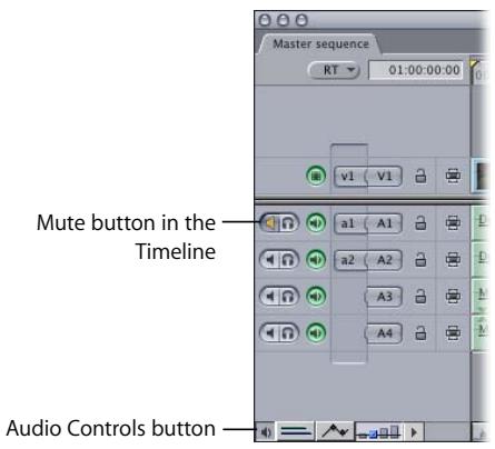 APPLE FINAL CUT PRO 5 - Using the Mute Button to Silence Audio Tracks - 2