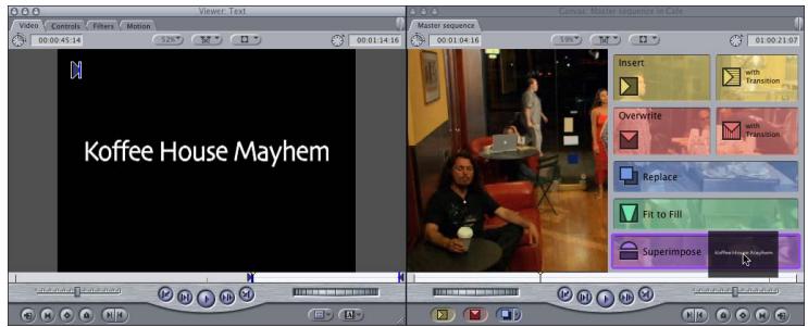 APPLE FINAL CUT PRO 5 - To add the title clip to your sequence: - 1