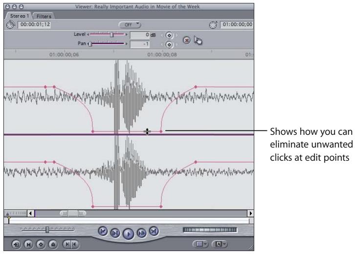 APPLE FINAL CUT PRO 5 - Use subframe keyframes to eliminate pops and clicks at edit points. - 1