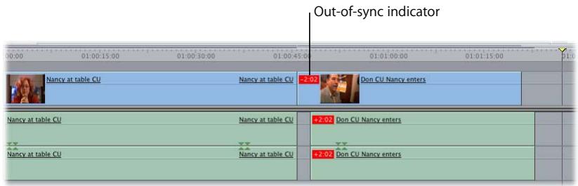 APPLE FINAL CUT PRO 5 - When Linked Clips Are Moved Out of Sync - 1