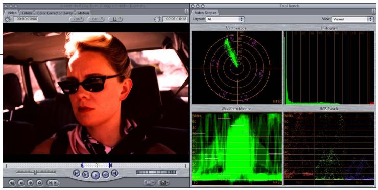 APPLE FINAL CUT PRO 5 - Example: Using the Color Corrector 3-Way Filter - 1