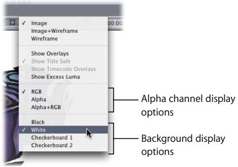 APPLE FINAL CUT PRO 5 - Options for Displaying Alpha Channel Information - 1