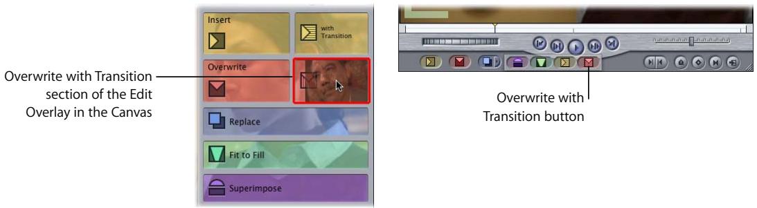 APPLE FINAL CUT PRO 5 - To perform an overwrite with transition edit: - 1