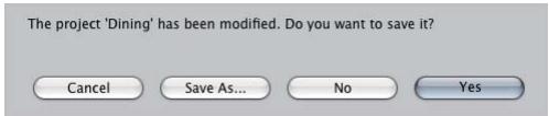 APPLE FINAL CUT PRO 5 - To close a project: - 2