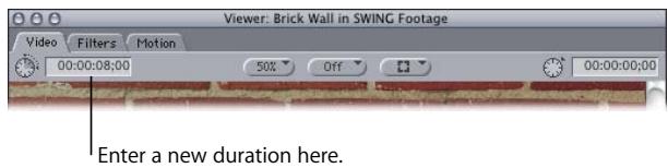 APPLE FINAL CUT PRO 5 - To change a clip's duration, do one of the following: - 2