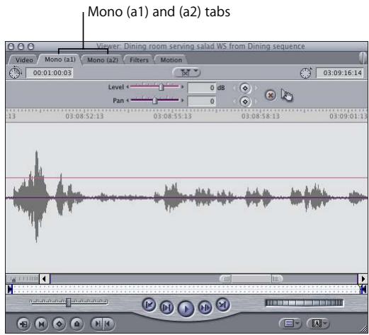 APPLE FINAL CUT PRO 5 - Viewing Audio Tracks in the Viewer - 1