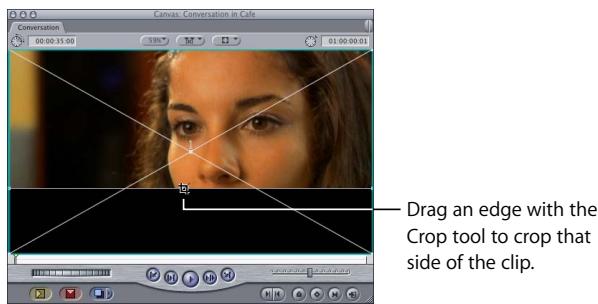 APPLE FINAL CUT PRO 5 - To crop a clip: - 1