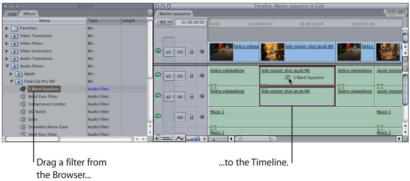 APPLE FINAL CUT PRO 5 - Applying Filters to an Audio Clip - 1