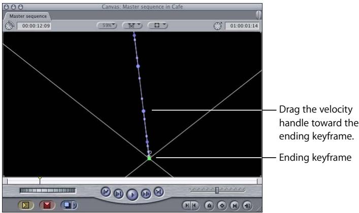 APPLE FINAL CUT PRO 5 - To smooth the speed at the starting and ending points of a motion path: - 1