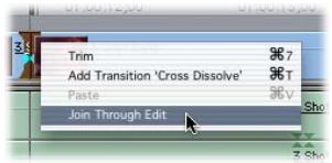 APPLE FINAL CUT PRO 5 - To remove a through edit, do one of the following: - 1