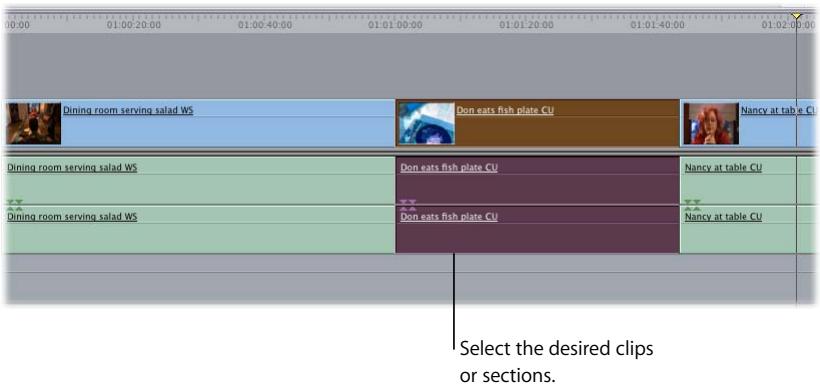 APPLE FINAL CUT PRO 5 - Setting In and Out Points Based on a Selection in the Timeline - 1