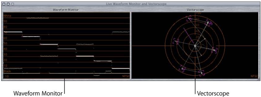 APPLE FINAL CUT PRO 5 - To use the built-in Waveform Monitor and Vectorscope to adjust your clip settings: - 1
