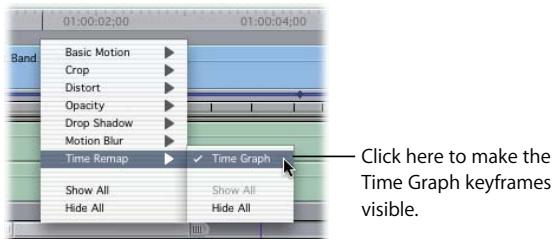 APPLE FINAL CUT PRO 5 - Adjusting Time Remap Keyframes in the Motion Bar - 2