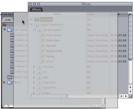 APPLE FINAL CUT PRO 5 - To make a tab active: - 2