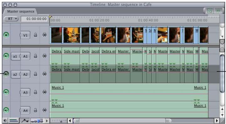APPLE FINAL CUT PRO 5 - To disable a track: - 1