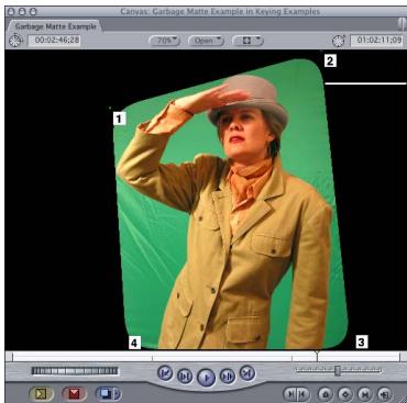 APPLE FINAL CUT PRO 5 - Example: Using the Four-Point Garbage Matte Filter - 4