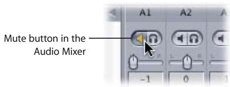 APPLE FINAL CUT PRO 5 - Using the Mute Button to Silence Audio Tracks - 1