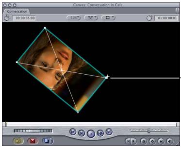 APPLE FINAL CUT PRO 5 - To rotate a clip: - 2