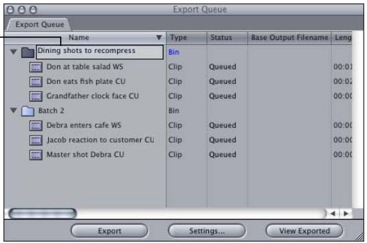 APPLE FINAL CUT PRO 5 - Selecting Items in the Browser to Batch Export - 3