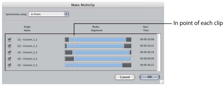 APPLE FINAL CUT PRO 5 - Synchronizing Angles in a Multiclip - 4