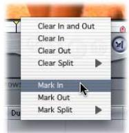 APPLE FINAL CUT PRO 5 - To set In and Out points in the Canvas or Timeline: - 2