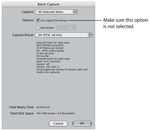APPLE FINAL CUT PRO 5 - Changing a Clip's Track Selections After Logging - 2