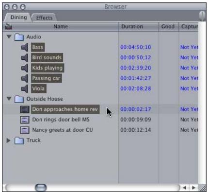 APPLE FINAL CUT PRO 5 - To synchronize video and audio clips using In or Out points: - 2
