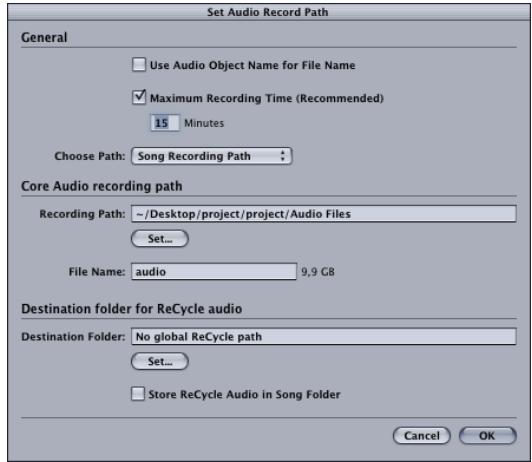 APPLE LOGIC EXPRESS 7 - Defining the Record Path - 1