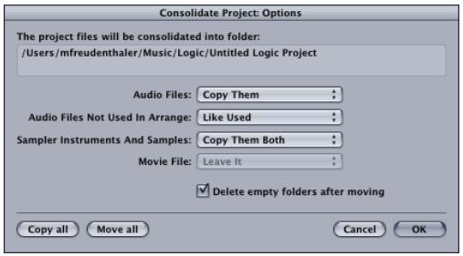 APPLE LOGIC EXPRESS 7 - Consolidate Project Settings - 1