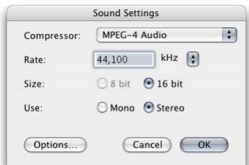 APPLE LOGIC EXPRESS 7 - MPEG-4 Audio Compressor Window - 1