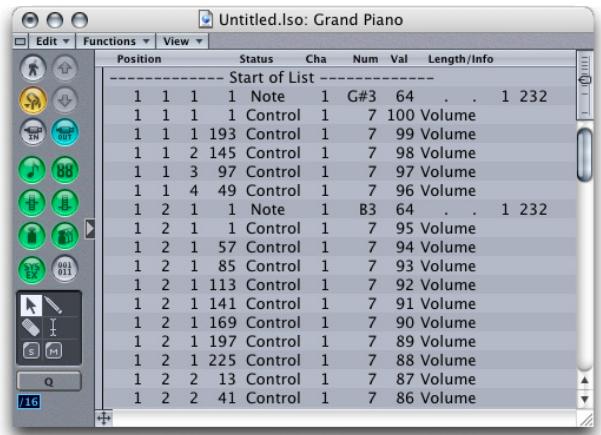 APPLE LOGIC EXPRESS 7 - Opening the Event List - 1
