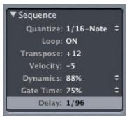 APPLE LOGIC EXPRESS 7 - MIDI RegionPlayback Parameters - 1