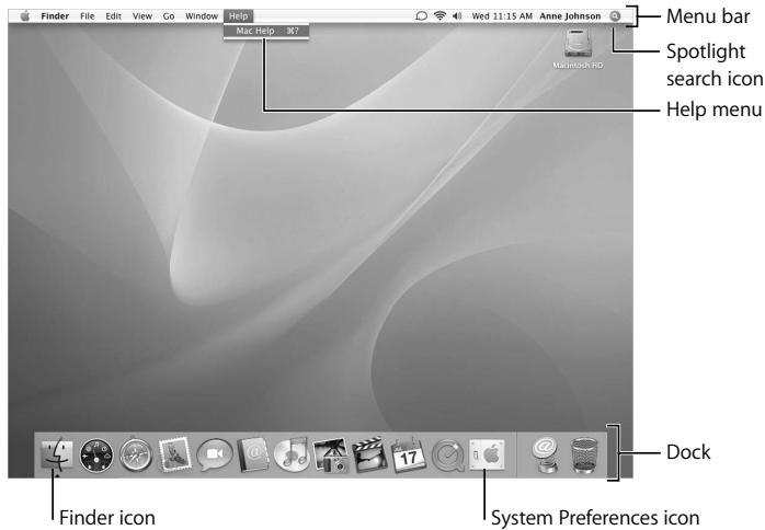 APPLE MACBOOK - Step 5: Customize the Mac OS X desktop and set preferences. - 1