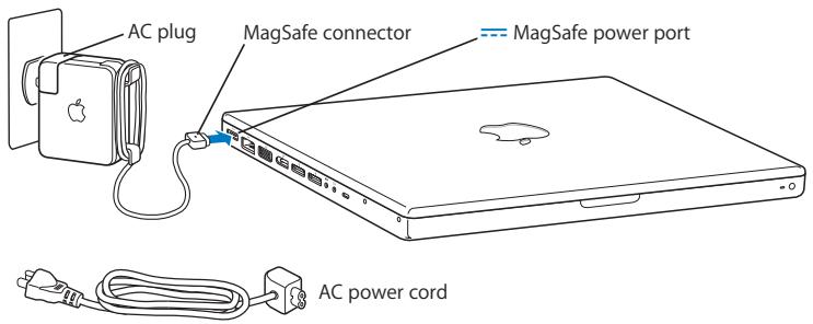 APPLE MACBOOK - Step 1: Plug In the 60W MagSafe Power Adapter to provide power to the MacBook and charge the battery. - 1