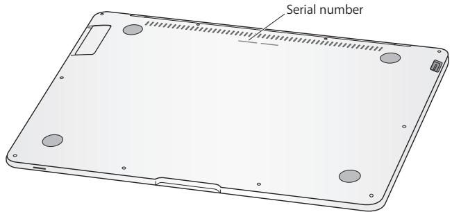 APPLE MACBOOK AIR MC233 - Locating Your Product Serial Number - 1